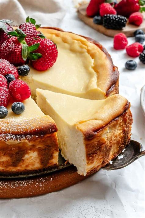 Cheesecake alla ricotta in primo piano