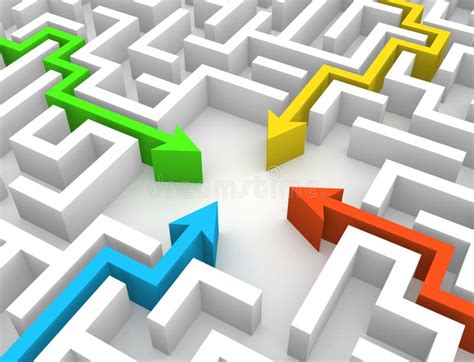 Illustrazione che mostra un labirinto con frecce che indicano sia percorsi legali che illegali