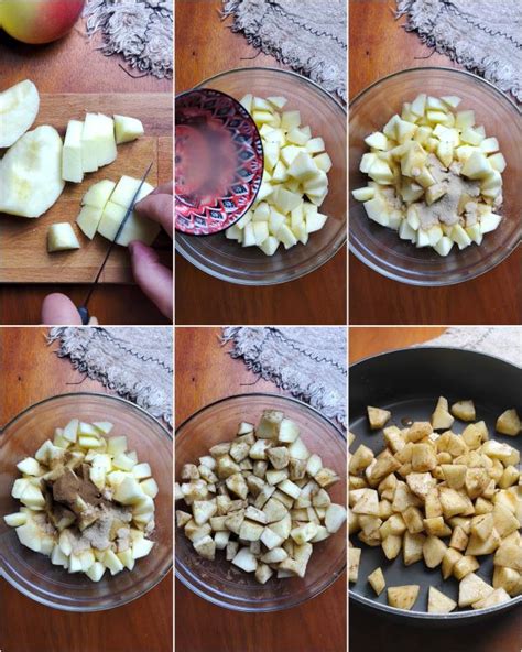 mele tagliate a cubetti con zucchero e limone