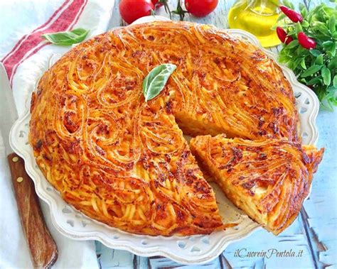 frittata di spaghetti in padella