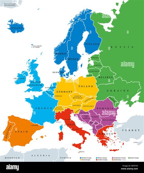 Mappa dell'Europa con evidenziate le regioni produttrici di limoni IGP