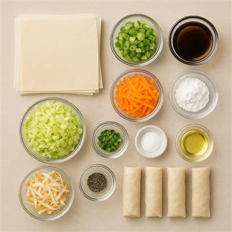 Ingredienti per il ripieno di involtini primavera