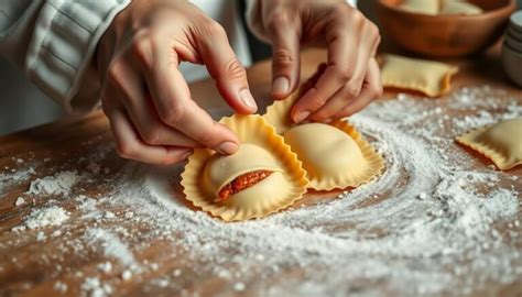 Chiusura dei ravioli fatti in casa