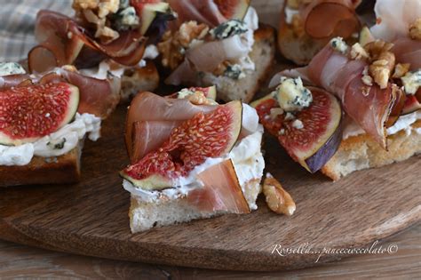 fichi noci cioccolato bruschetta