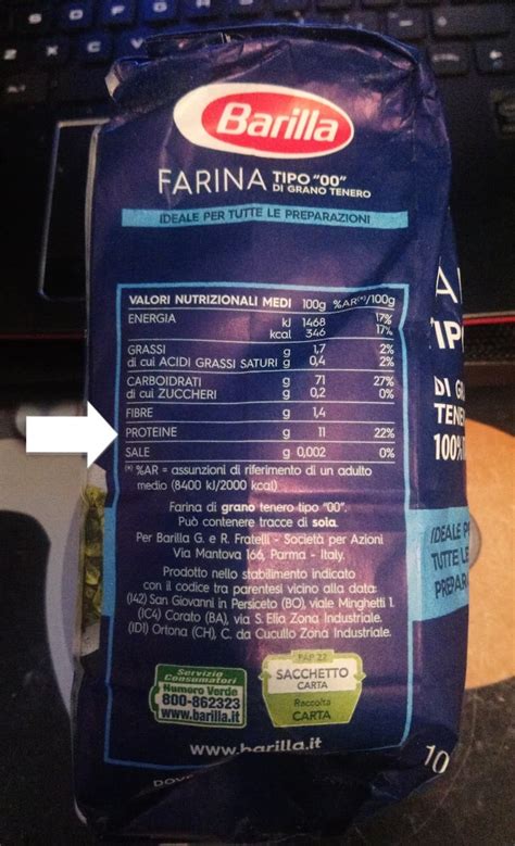 sacchetto di farina con indicazione W