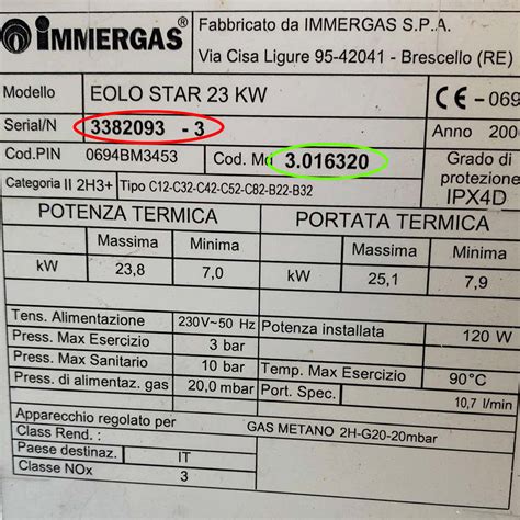 Esempio di numero di type su un elettrodomestico Braun