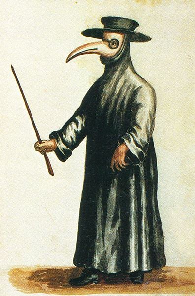 Un medico della peste con la sua maschera caratteristica