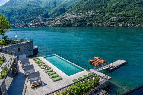 Piscina a sfioro dell'Hotel Alexander con vista lago