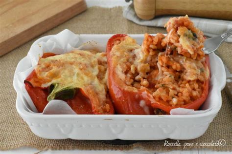 Peperoni ripieni di riso e provola