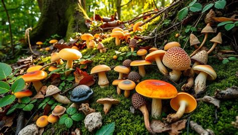 Diverse specie di funghi