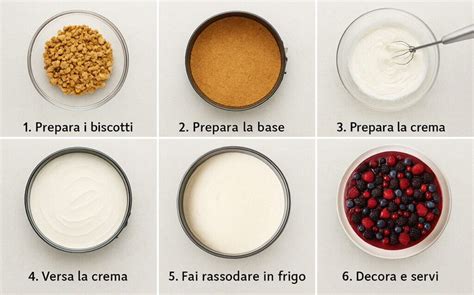 Processo di preparazione della base per cheesecake