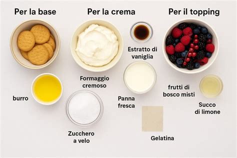 Ingredienti per la crema di cheesecake