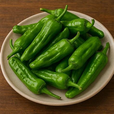 Varietà di friggitelli freschi e maturi