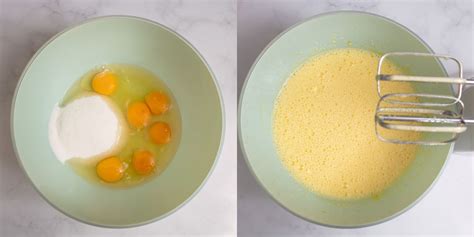 Uova e zucchero montati con fruste elettriche