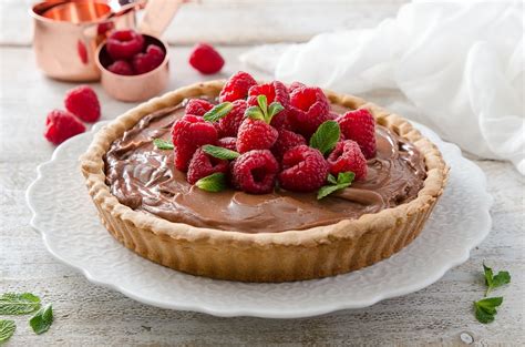crostata mascarpone nutella lamponi