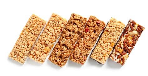 Diverse varietà di barrette di cereali
