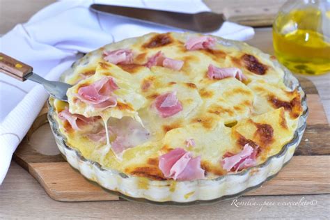 Gratin di patate con prosciutto cotto