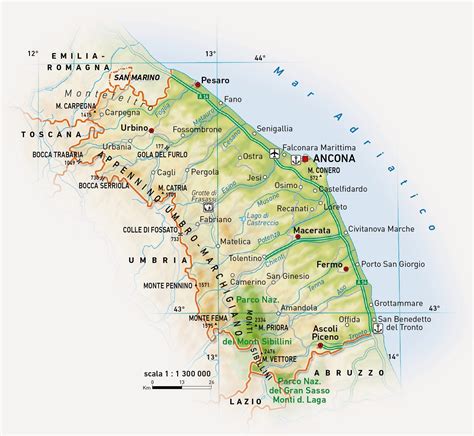 Mappa delle Marche con evidenziato il comune di Carpegna
