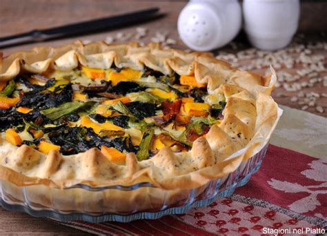 torta salata con zucca e bietole