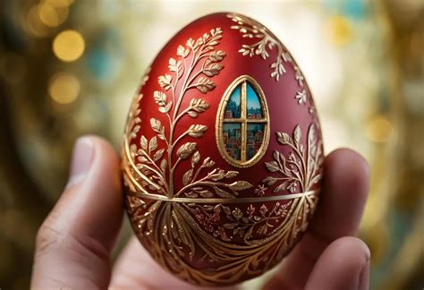 Uovo di Pasqua decorato con frutti di bosco