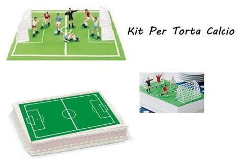Set di decorazioni per torta a tema calcio con giocatori e porte