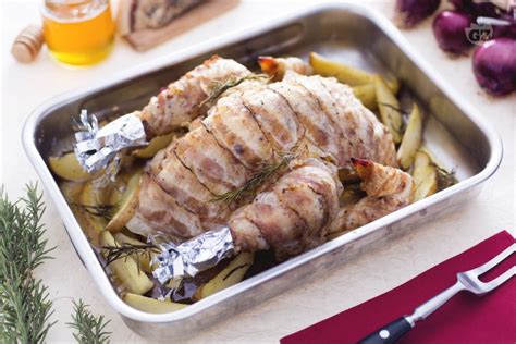 pollo ripieno al forno con verdure