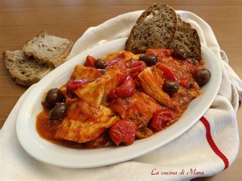 Piatto di polenta con stoccafisso in umido