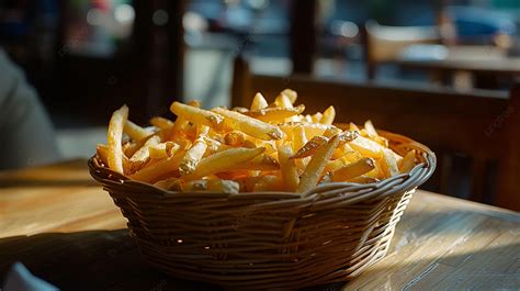 Patatine fritte dorate in un cestino