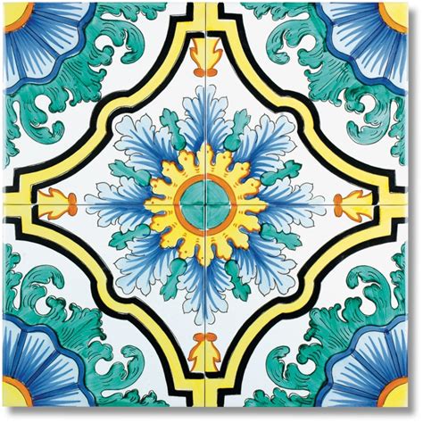 Dettaglio di una ceramica vietrese con decoro geometrico