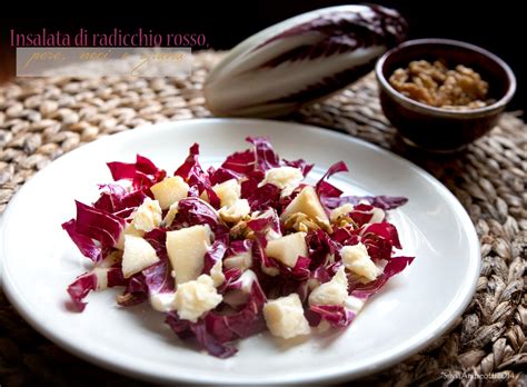 radicchio crudo in insalata con noci