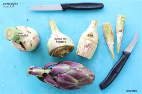 Pulizia e taglio dei carciofi