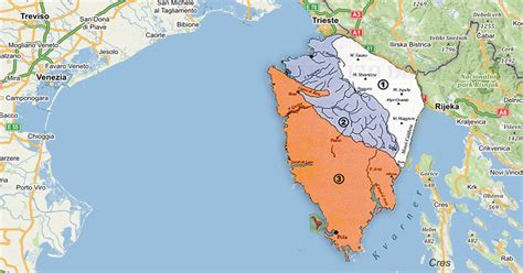 Mappa della penisola istriana