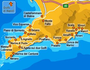 Mappa del Mediterraneo con evidenziata la Costiera Amalfitana e Cetara