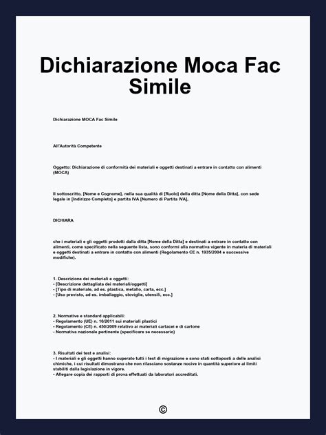 Dichiarazione di conformità MOCA