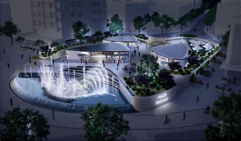 Render 3D del progetto della nuova piazza agroalimentare