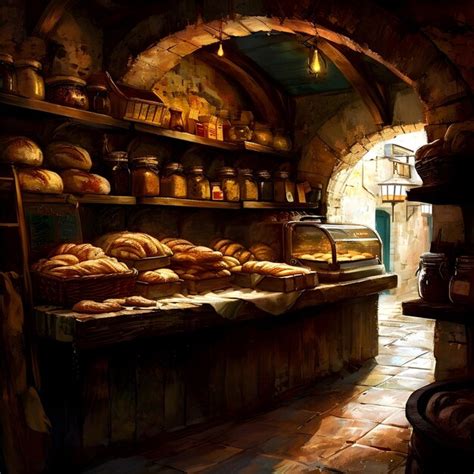 Vecchia panetteria in una strada pittoresca