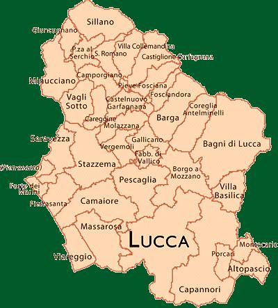 Mappa delle sagre nella provincia di Lucca