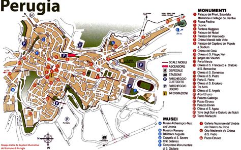 Mappa del centro di Perugia con indicazione di Via Settevalli
