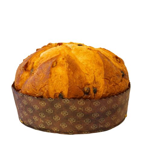 Immagine di un panettone tradizionale decorato con frutta candita e uvetta