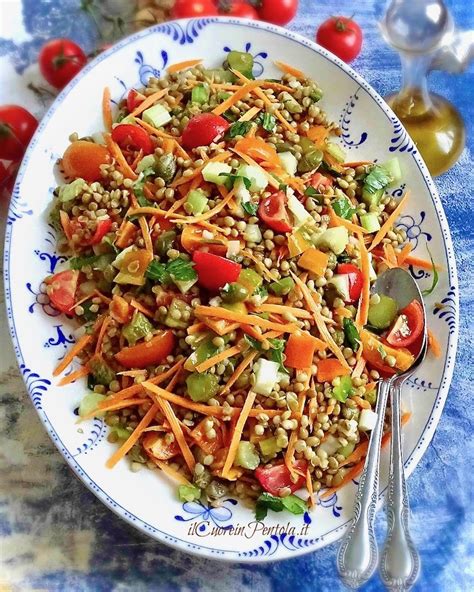insalata di lenticchie con verdure fresche