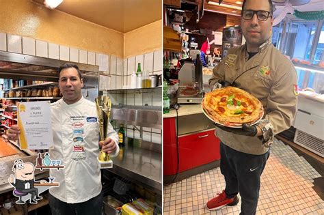 Francesco Salamone mentre prepara la pizza
