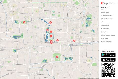 Mappa stilizzata di Pechino con i principali siti turistici