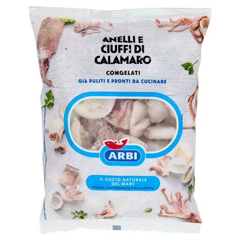 Confezioni di calamari surgelati