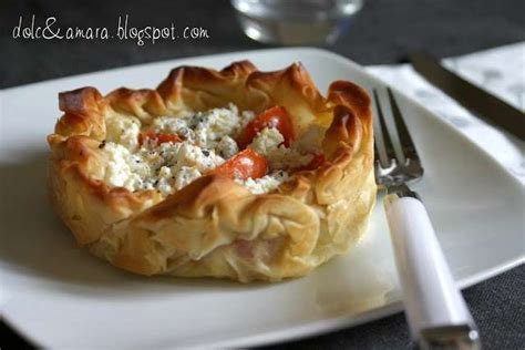 cestini di pasta fillo con ricotta e pomodorini secchi