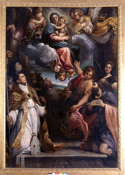 Annibale Carracci, Madonna in trono col Bambino e santi, circa 1588