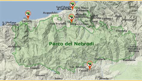 Mappa del Parco Regionale dei Nebrodi