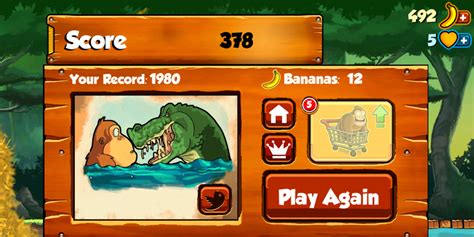 Screenshot di Banana Kong con il personaggio che corre e salta