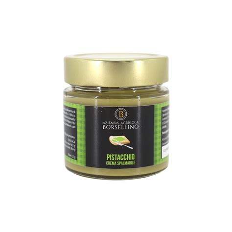 Vasetto di crema di pistacchio spalmata su pane