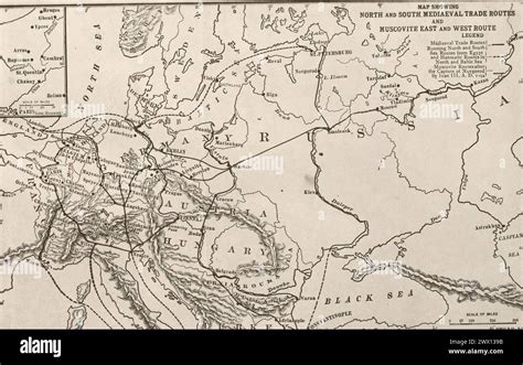 Mappa storica delle rotte commerciali europee