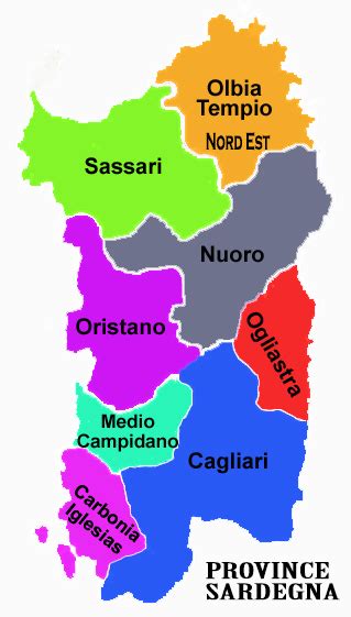 Mappa della Sardegna con evidenziata la provincia del Medio Campidano